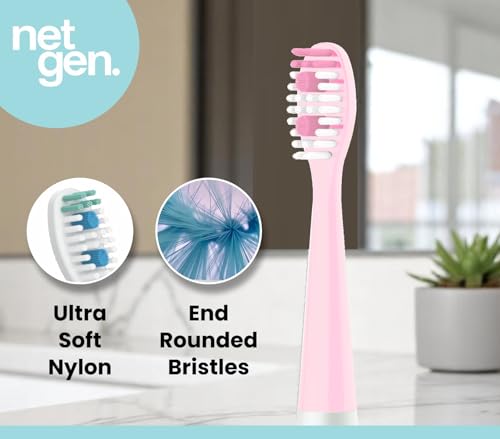 Brosse à dents soniques rose NetGen pour routine beauté