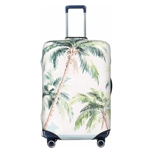 Vintage Palm Trees Elastic Travel Luggage Cover, Washable Spandex Suitcase Protector, Anti-Scratch Fits 18-32 Inch