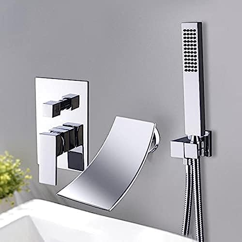 Panel de Ducha con Cascada, Mezclador Termostático con Display de Temperatura, Columna SPA con Chorro de Masaje, Grifería para Baño Moderna miniatura 1