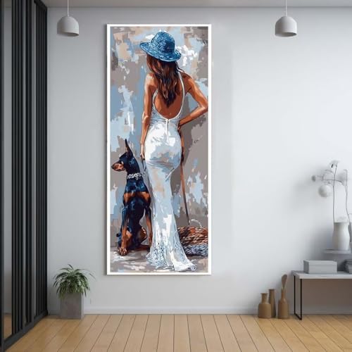Broderie diamant square strass 80x220cm art mural grand format