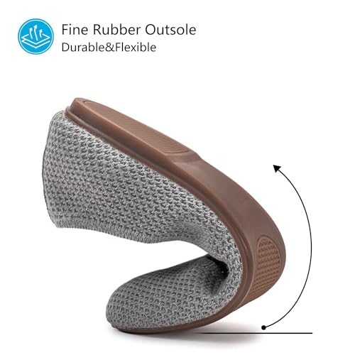 Image of Frank Mully Women's Ballet Flat Shoes Knit Dress Shoes Round Toe Slip On Ballerina Flats for Woman Low Wedge Comfort Soft