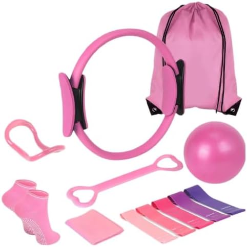 Pilates Ring Essentials Kit for Women, Workout Equipment Set for Home with 13” Magic Circle