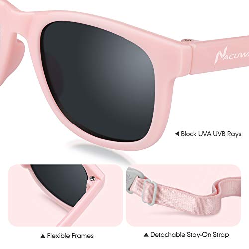 Baby Sunglasses - 100% UV Proof Sunglasses for Baby, Toddler, Kids - Ages 0-2 Years - Case and Pouch included3
