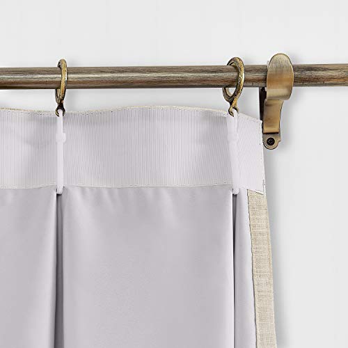 ChadMade 50" W x 96" L Polyester Linen Drapes with Blackout Lining Pinch Pleat Curtain for Sliding Door Patio Door Living Room Bedroom, (1 Panel) Sand Beige