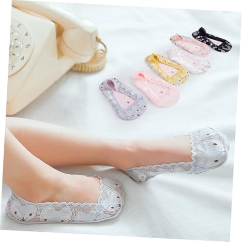 3pairs Girls Ankle Socks Invisible Socks Ruffle Design No-slip Breathable for Running Shoes Canvas Random Color4