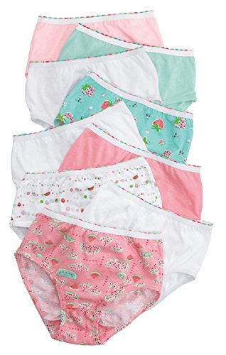 Hanes Girls' No Ride Up Cotton Colored Briefs 9-Pack