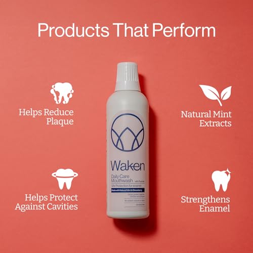 Waken Mint with Strawberry, Mouthwash for Fresh Breath, 100% Natural Flavours, 500 ml… Waken Mint with Strawberry, Mouthwash for Fresh Breath, 100% Natural Flavours, 500 ml…