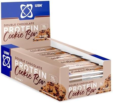 USN Trust Cookie Bar, Triple Chocolate Protein Cookie: High Protein Bars, Perfect On-the-Go & Post-Workout Protein Snacks (12 x 60g Bars per Pack)