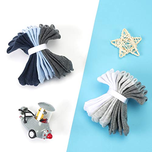 Image of JAKIDAR 12-Pair Baby Socks Non-Slip Cotton Toddler Socks Ankle Socks for Baby Toddler Kids