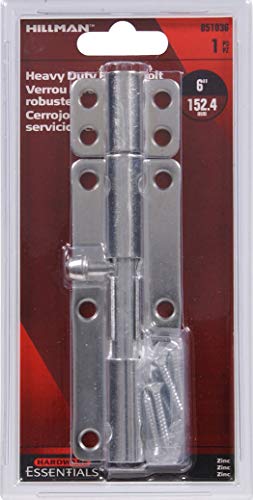 Image of Hillman Hardware Essentials 851036 Heavy Duty Barrel Bolt Zinc-plated 6 inch