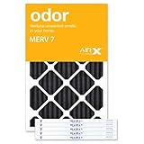 AIRx ODOR 16x25x1 MERV 7 Carbon Pleated Air Filter - Made in the USA - Box of 6