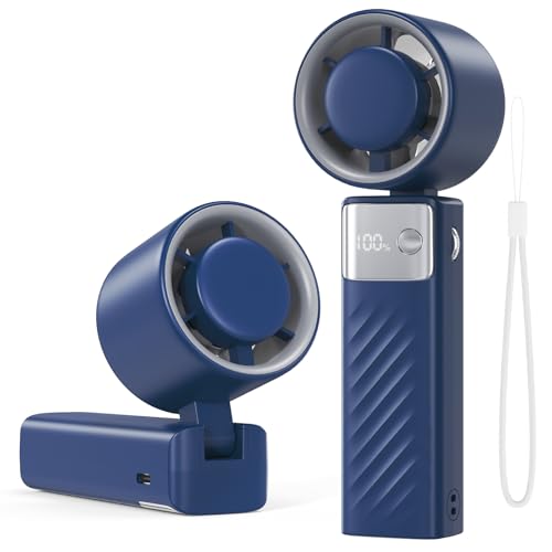 LEBKOVL Mini Ventilador Portátil - 4000mAh Ventilador de Mano/Mesa,1-199 Velocidades,20h Uso...