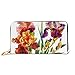 Produktbild JHGFG Mode Handtasche Reißverschluss Brieftasche Sommergarten Iris Blumen Aquarell Vektor Telefon Clutch Geldbörse Abend Clutch Blocking Leder Brieftasche Multi Card Org