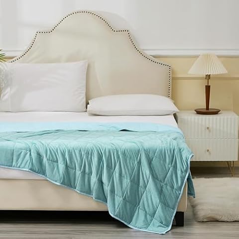 CODUM Kids Weighted Blanket 10 Pounds, Cooling Blanket for Hot Sleepers, Soft Bed Blanket Universal to All Seasons, 48''x72'' 10 LBS, Water Blue Cover