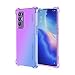 Produktbild NEINEI Hülle für Oppo Find X3 Neo,Dünn Farbverlauf Transparent Schutzhülle,4 Eckverstärkung Silikon Bumper,Anti-Yellowing Flexible Stoßfest Case Cover Handyhülle,Lila/Blau