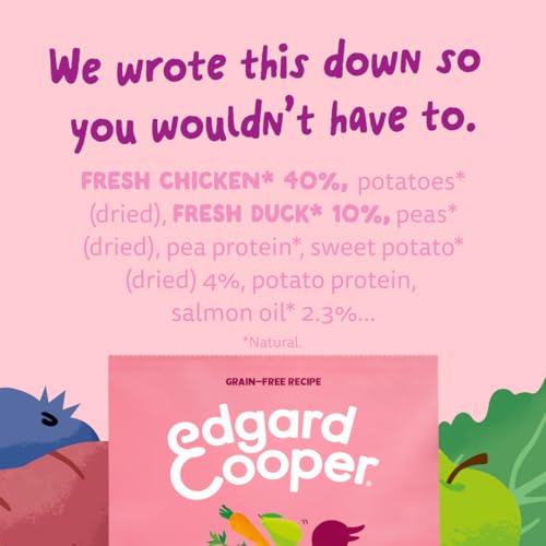 Edgard & Cooper Hundefutter Puppy Getreidefrei für Medium Welpen (1kg), frische Ente & Huhn, ausgewogene Rezeptur speziell für Welpen, mit Karotte, Kurkuma, Thymian und Birne, nie Fleischmehl