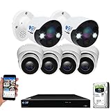 GW 8 Channel 4K NVR 8MP 4K AI Smart Home Security Camera System, (4) Dome and (2) Bullet Built-in...