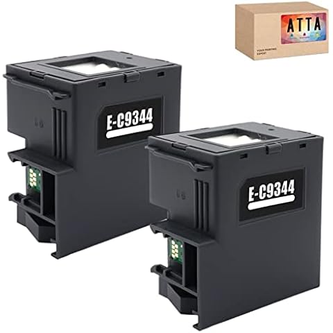 ATTA C9344 Ink Maintenance Box, Work with E XP-2100 XP-2105 XP-3100 XP-3105 XP-4100 WorkForce WF-2810DWF WF-2830DWF WF-2850DWF WF-2830 WF-2850 WF-2851 (C12C934461, 2-Pack) Cover