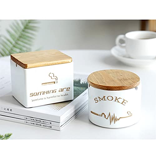 Yesbtx Cigarette Ash Holder Resin Car Ashtray,Garden Ashtray,Cigarette Ashtray For Outdoor Use Ash Holder For Smokeless Outside Wind Ashtray/Square White #TOP5