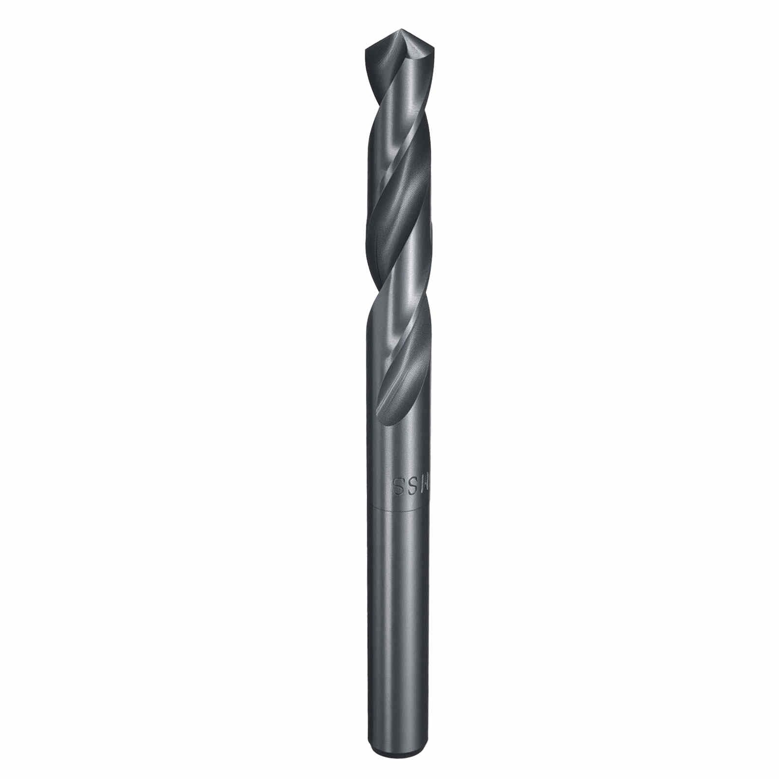 HARFINGTON 13mm Drill Bit 1/2" Reduced Shank Round 4341 High Speed Steel Nitriding Black 118° Standard Point for Plastic Wood Copper Aluminum Iron
