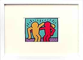 【額縁付き新品】キース・ヘリング アートプリント Amazon.co.jp: ◇キース・ヘリング【スケボー】アートプリント