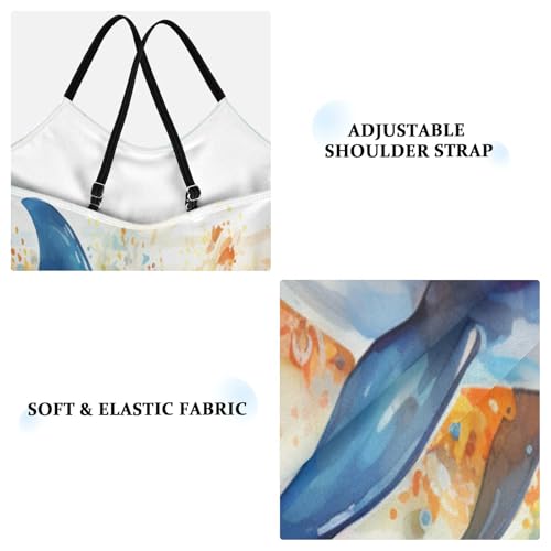 Fancy Watercolor Art Dolphin Girls' Swimwear Beachwear One Piece Swimsuit Bathing Suits for Kids3