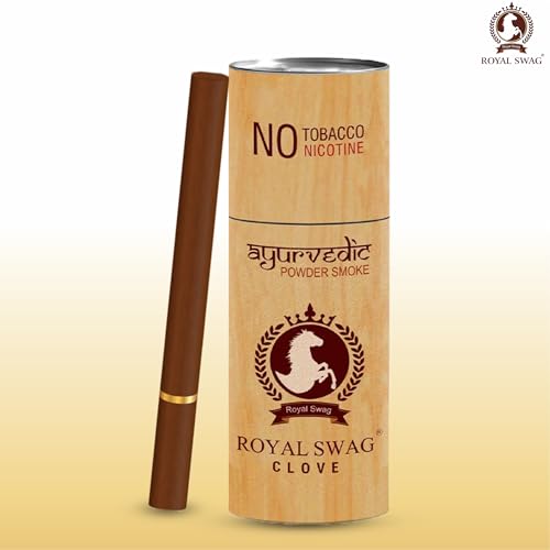 Image of ROYAL SWAG Herbal Cigarettes 100% Tobacco Free and Nicotine Free Clove Crush with Ayurvedic Herbs Flavoured - Pack of 15 Sticks
