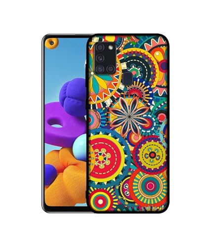 Image of Ring Pattern Print Design Premium 2D Printed Metal Back Case Cover for Samsung Galaxy A21S 4G