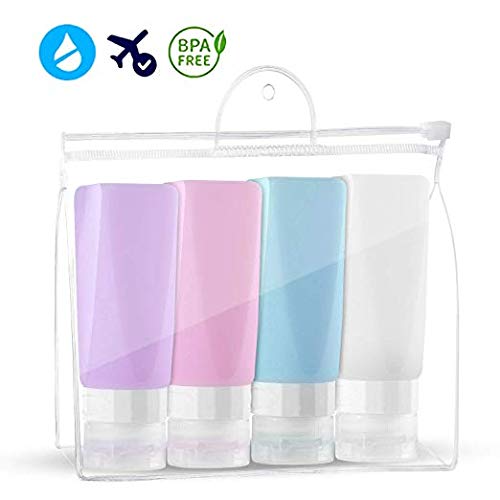 Travel Bottles Leak Proof,3 Oz Tsa Approved Silicone Squeezable Travel Shampoo Bottles, Refillable Travel Containers Set For Toiletries Shampoo Conditioner Lotion #TOP5