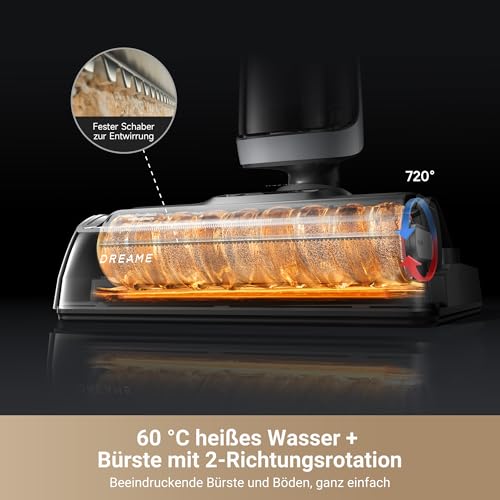 dreame H14 Pro Nass- und Trockensauger, 180° Lie-Flat, 60 °C Bürstenpflege, 5-min Trocknung,...