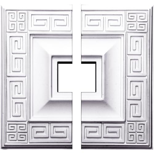 Image of Ekena Millwork CM18ER2 18 inchW x 18 inchH x 3 1 /2 inchID x 1 1 /8 inchP Eris Ceiling Medallion, Fits Canopies up to 9-7 /8 inch, 2 Piece