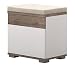 Produktbild Sitzbank mit Stauraum Sagone 04, Farbe: Eiche Dunkelbraun / Weiß - Abmessungen: 47 x 50 x 35 cm (H x B x T)