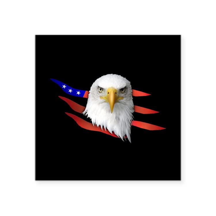 CafePress Egle_Fstp_3Emb Sticker Square Bumper Sticker Car Decal