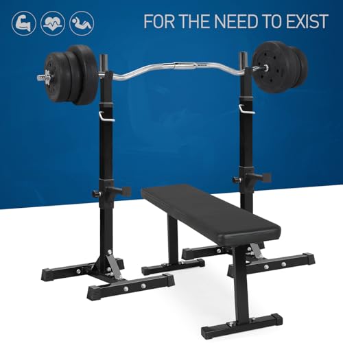 Abician Cages de Squat Réglable 14 Niveaux Charge Maximale 250 kg Noir – vue 2