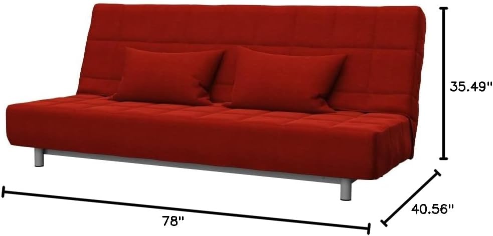 Soferia Replacement Compatible Cover for Beddinge 3-Seat Sofa-Bed, Fabric Elegance Dark Orange