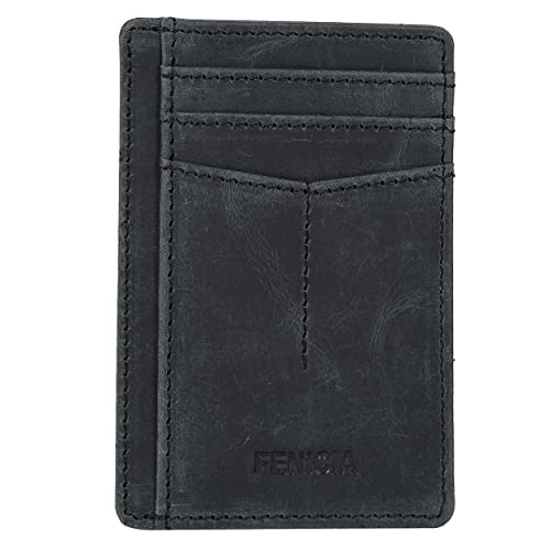 Vintage Leather HandMade Minimalist Mans & Womens Wallets RFID Blocking Genuine Leather Extra Capacity
