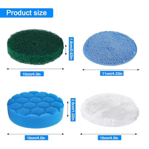 Image of Electric Spin Scrubber Replacement Brush Heads Set, 8 Pieces, Multiple Brushes for Bathroom,Kitchen,Glass, Leather, Car Cleaning
