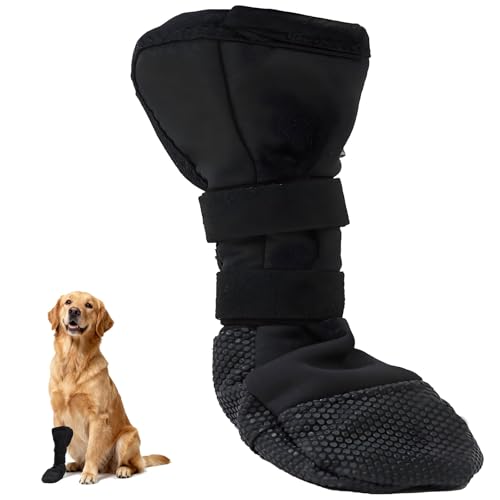 Seutmrou Botas para Perros, Botas Protectoras para Patas de Perro, Zapatos para Perros Antideslizantes, Evita Que Las Mascotas laman la Herida, Apto para Uso postoperatorio (M)