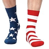 Bibalabili American Flag Socks for Women and Men, Novelty USA Star And Stripe 4th of July Patriotic Freedom Day Gifts