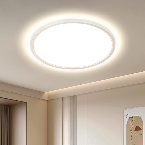 OTREN Plafoniera LED Soffitto, Lampadario Bagno Moderna per Camera da Letto, Cucina, Soggiorno, Ufficio, Balcone, 4000K Bianco Naturale, Ø30CM