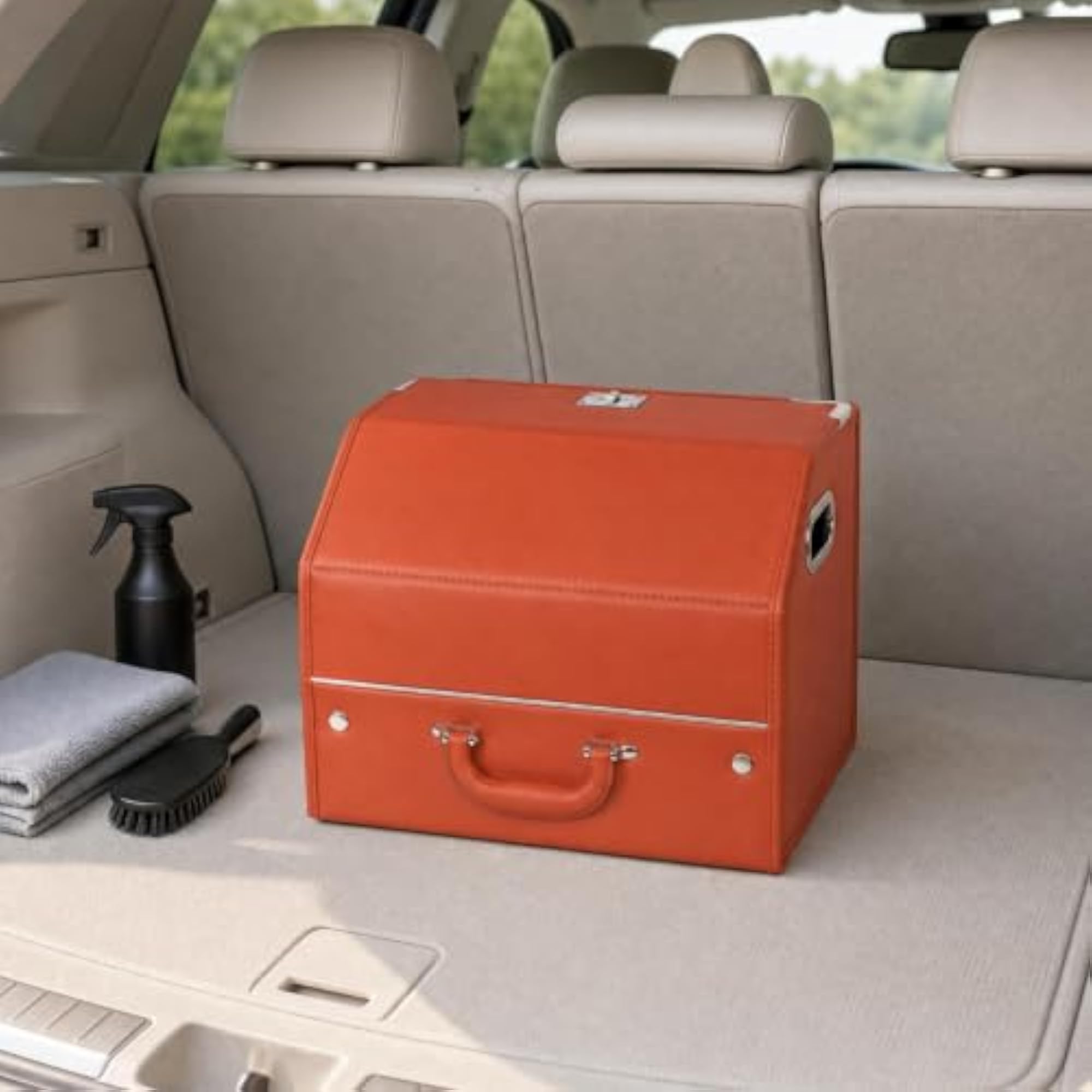 Foldable Leather Car Trunk Storage Box