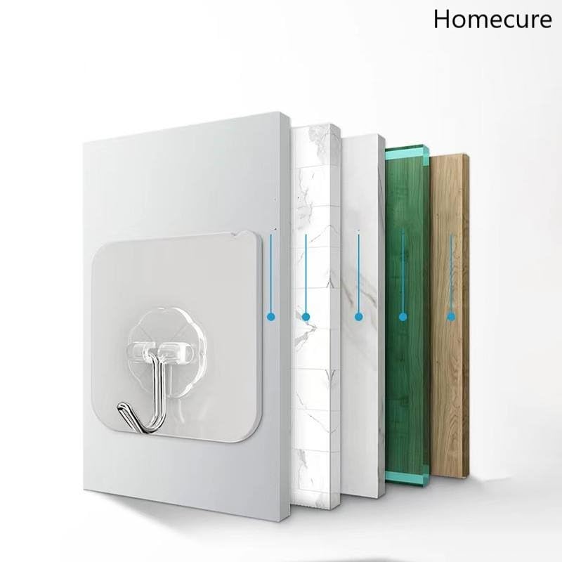 Image of Photo Frame Hooks for Wall Without Drilling, | Self-Adhesive Hooks for Wall Heavy Duty Strong | Nail Free for Hanging Photo Frame Stainless Steel | (Flower Hook, Pack of 50)