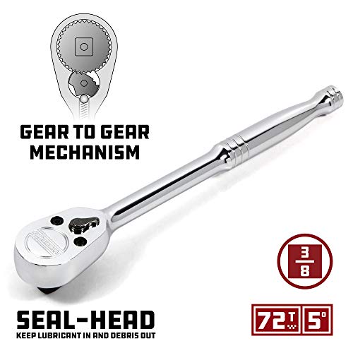 Powerbuilt 54 Piece Socket And Ratchet Tool Set, Extension Bars, Deep And Shallow Sockets, Organizer Tray, Pro Tech Series - 949005 #TOP2