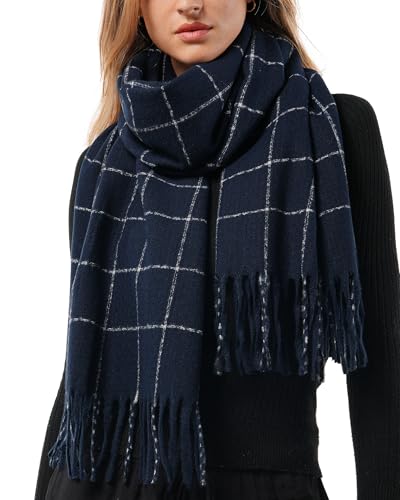 FURTALK Plaid Winter Scarf for Women Soft Cashmere Shawls Wraps Warm Womens Large Chunky Scarves