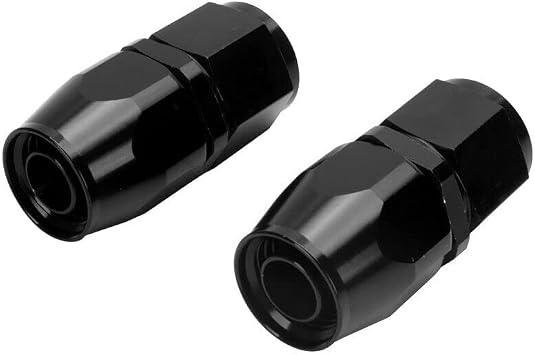 LokoCar Swivel 4AN Fitting 0 Straight For CPE Braided Hose End Black 2Pcs