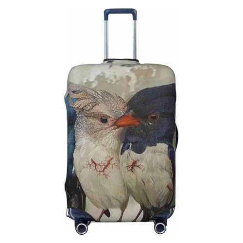 Four Birds Print Travel Luggage Cover - Personalization Elastic Suitcase Protector,L(Fit 25-28 Inch Luggage)