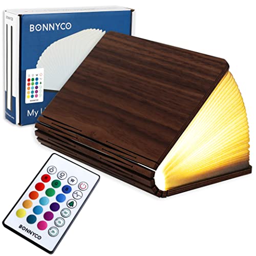 Lampara-Libro-Plegable-de-Madera-con-Mando-16-Colores-y-Temporizador–BONNYCO-Lamparas-Mesilla-de-Noche-Ideal-Decoracion-Casa-y-Habitacion-Regalo-Original-Cumpleanos-Navidad-y-Amigo-Invisible