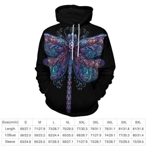 Pull à capuche art fantastique idée cadeau originale sweat libellule unisexe - 3