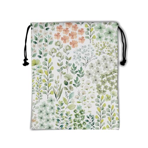 Image of Green Leaves Gymnastics Grip Bag Waterproof Gymnastics Pouch String Bag for Gym Sports Storage