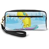 ペンケース 鉛筆ケース PU革 大容量 バナナ スキー 筆箱 高校生 おしゃれ 化粧ポーチ 収納 小物入れ 中学生 小学生 男子 女子 かわいい 人気 多機能 オフィス用 プレゼント用